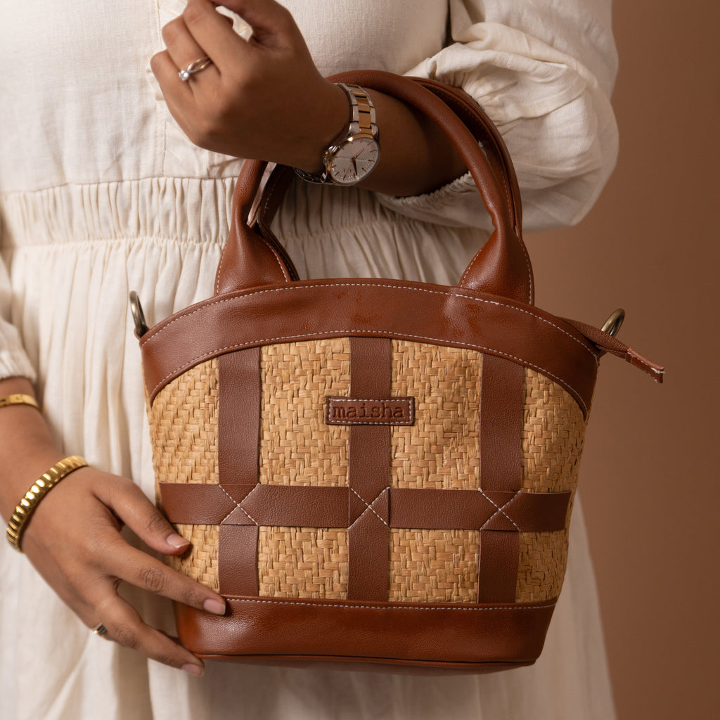 Brown Sugar Raffia Bag