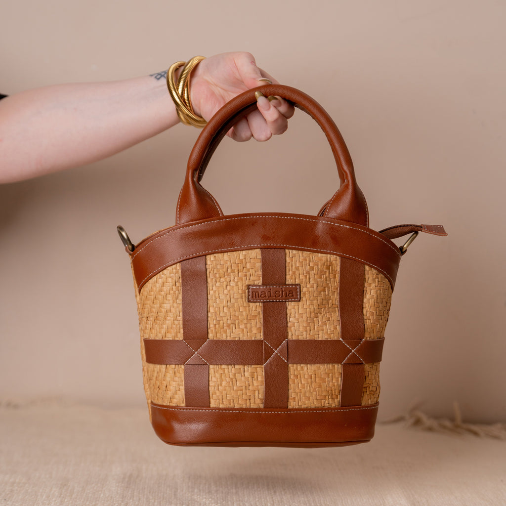 Brown Sugar Raffia Bag