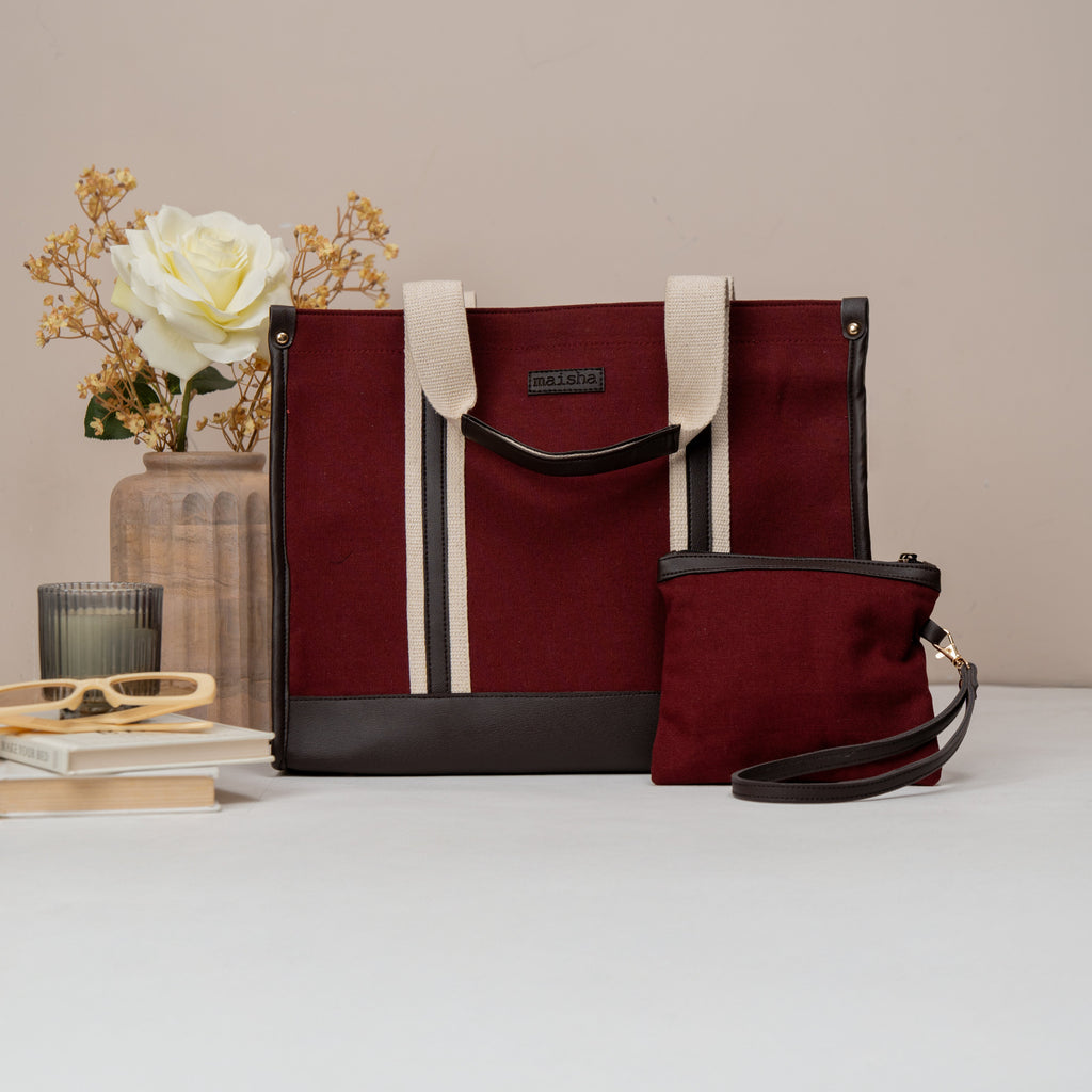 Mulberry Canvas Office Tote Bag