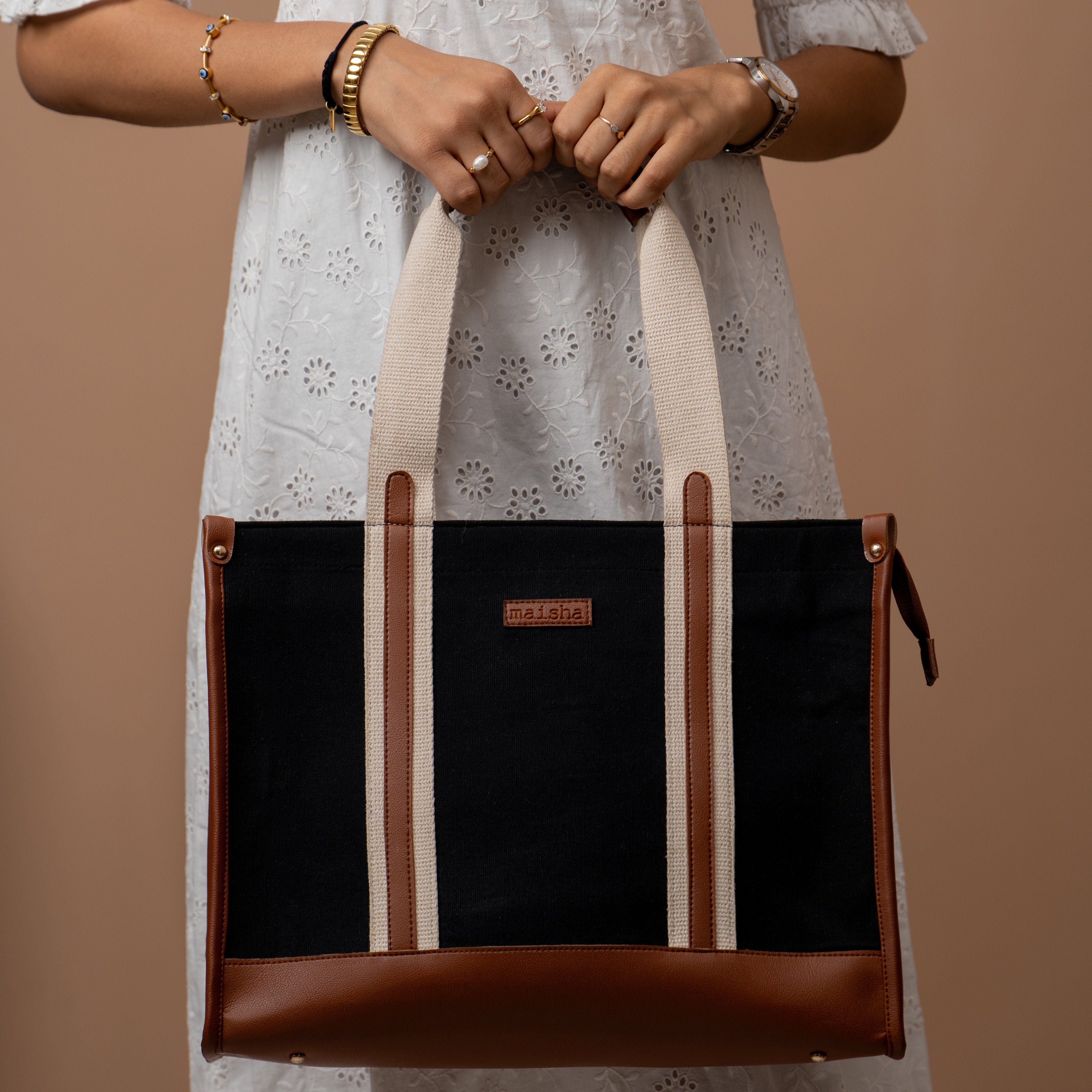 Midnight Canvas Office Tote Bag