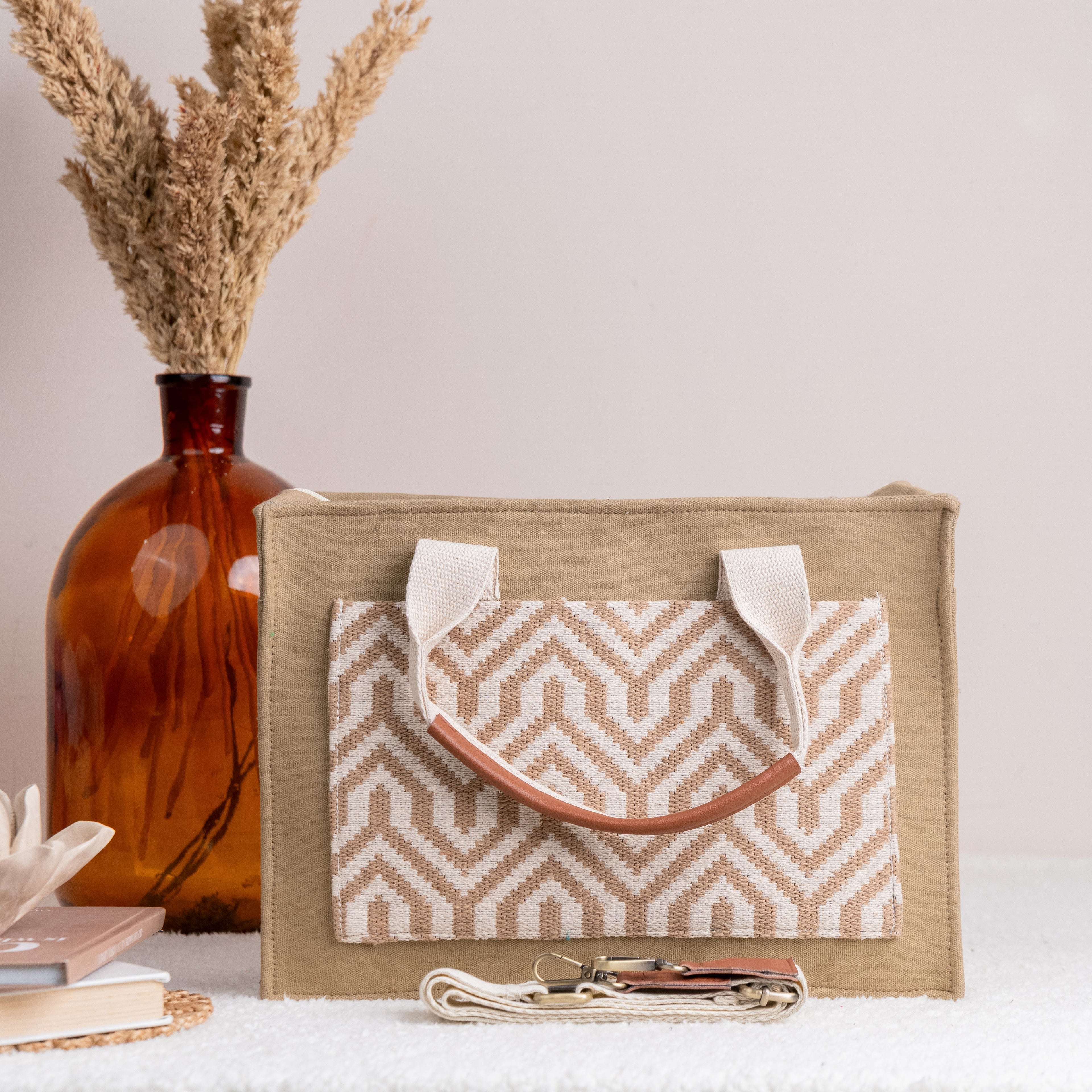 Walnut Weave Canvas Tote Bag