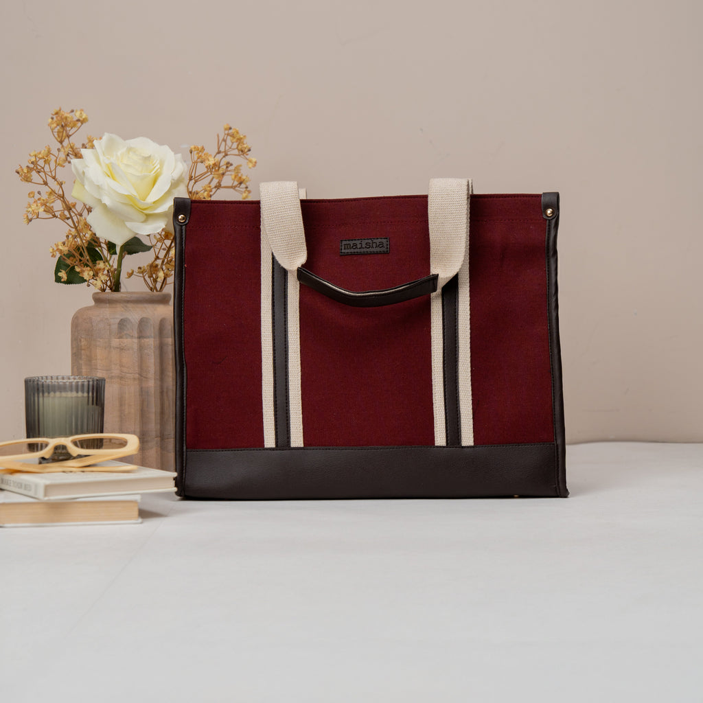 Mulberry Canvas Office Tote Bag