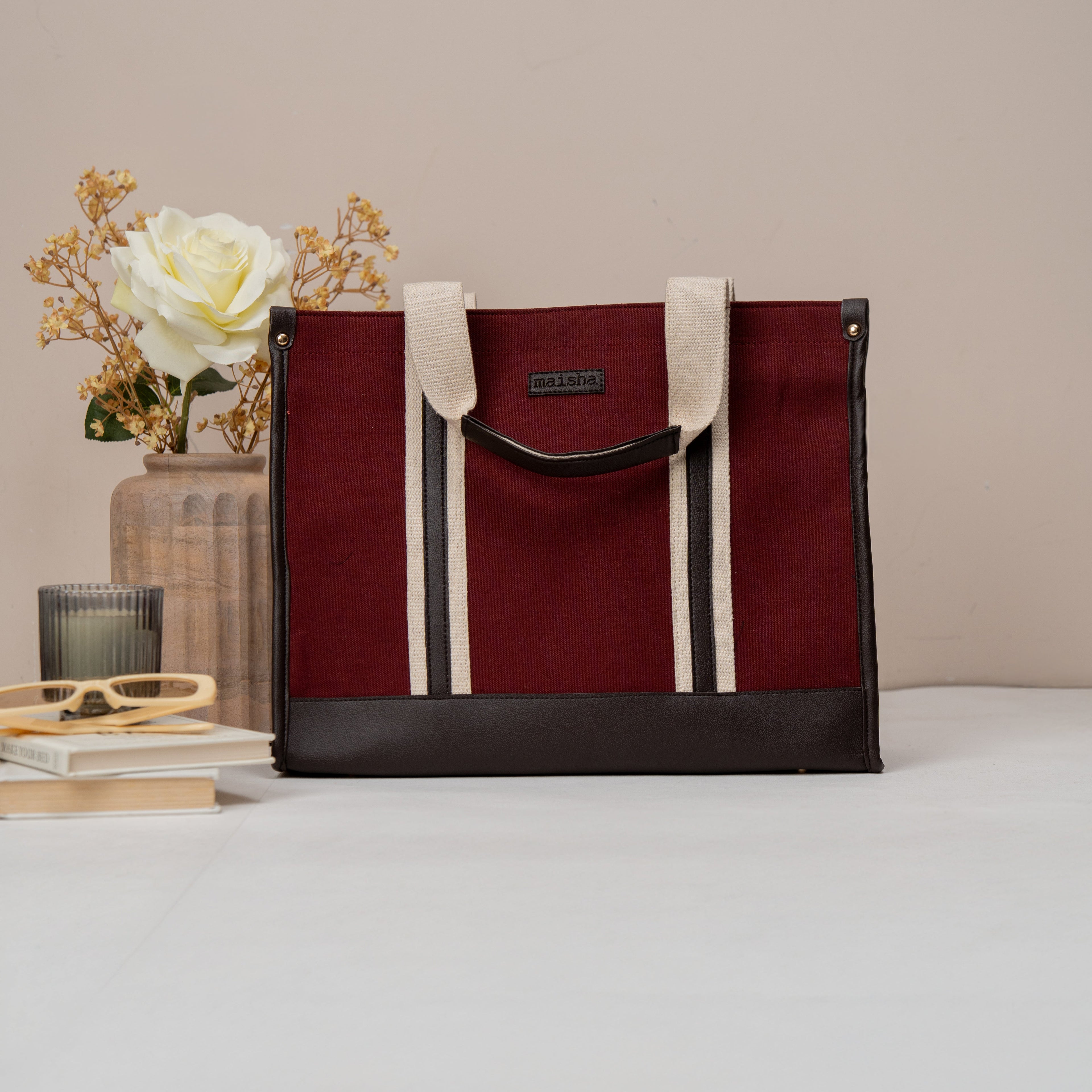 Mulberry Canvas Office Tote Bag