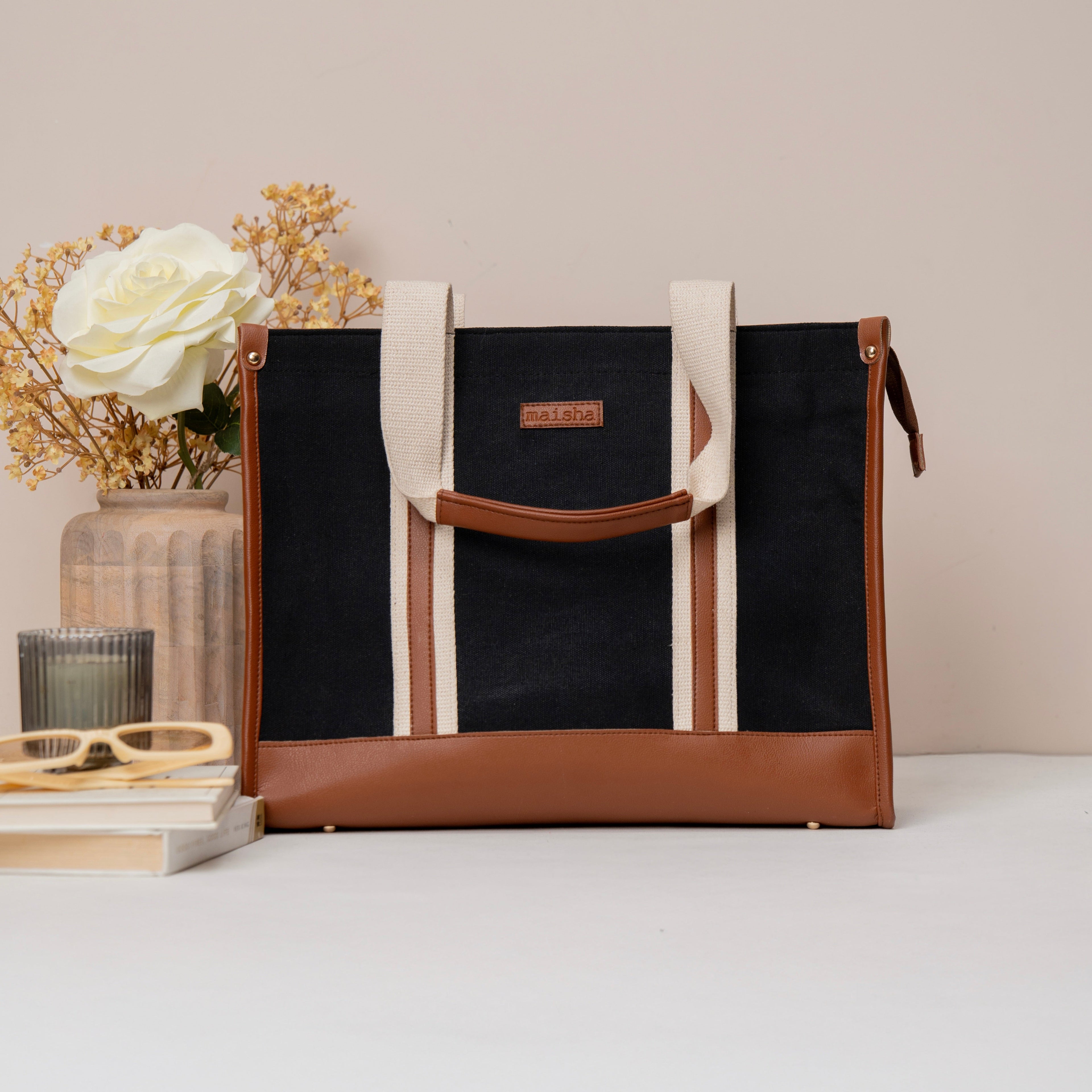 Midnight Canvas Office Tote Bag