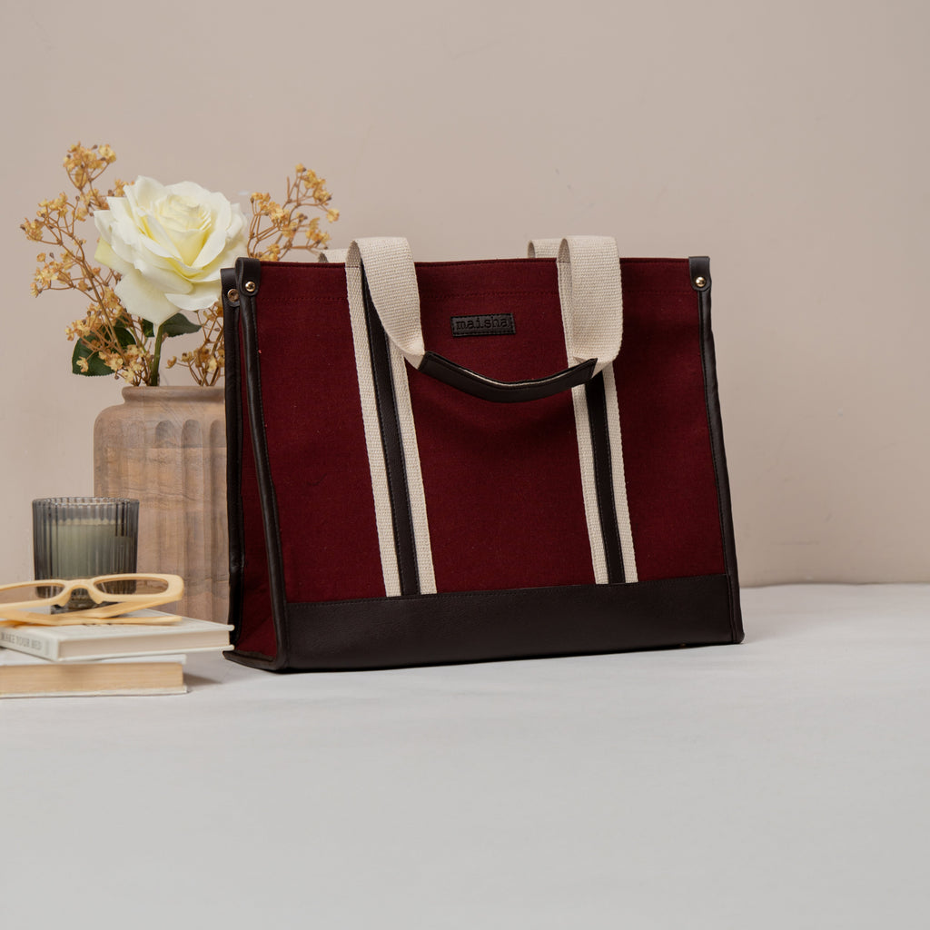 Mulberry Canvas Office Tote Bag