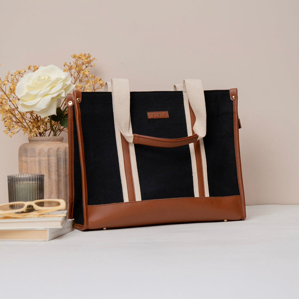 Midnight Canvas Office Tote Bag