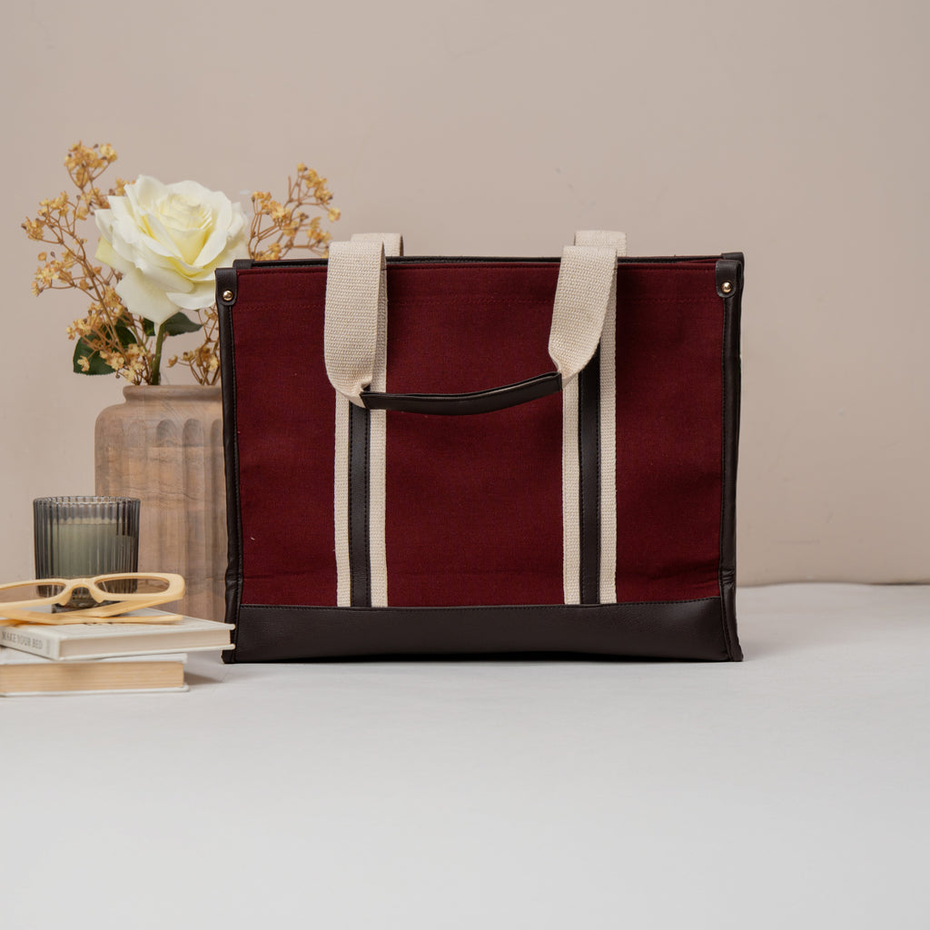 Mulberry Canvas Office Tote Bag