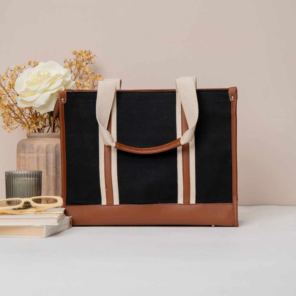 Midnight Canvas Office Tote Bag