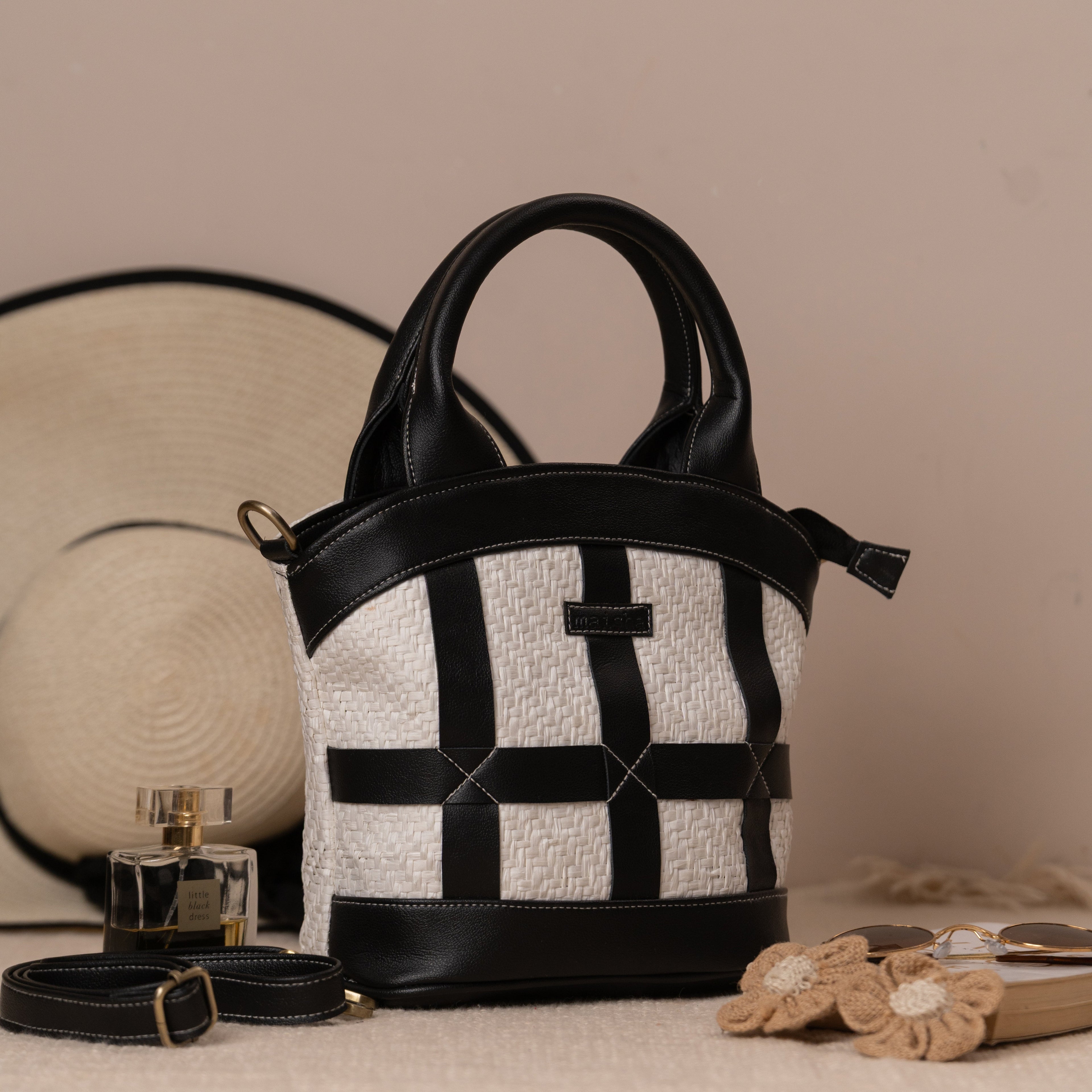 Salt & Pepper Raffia Bag