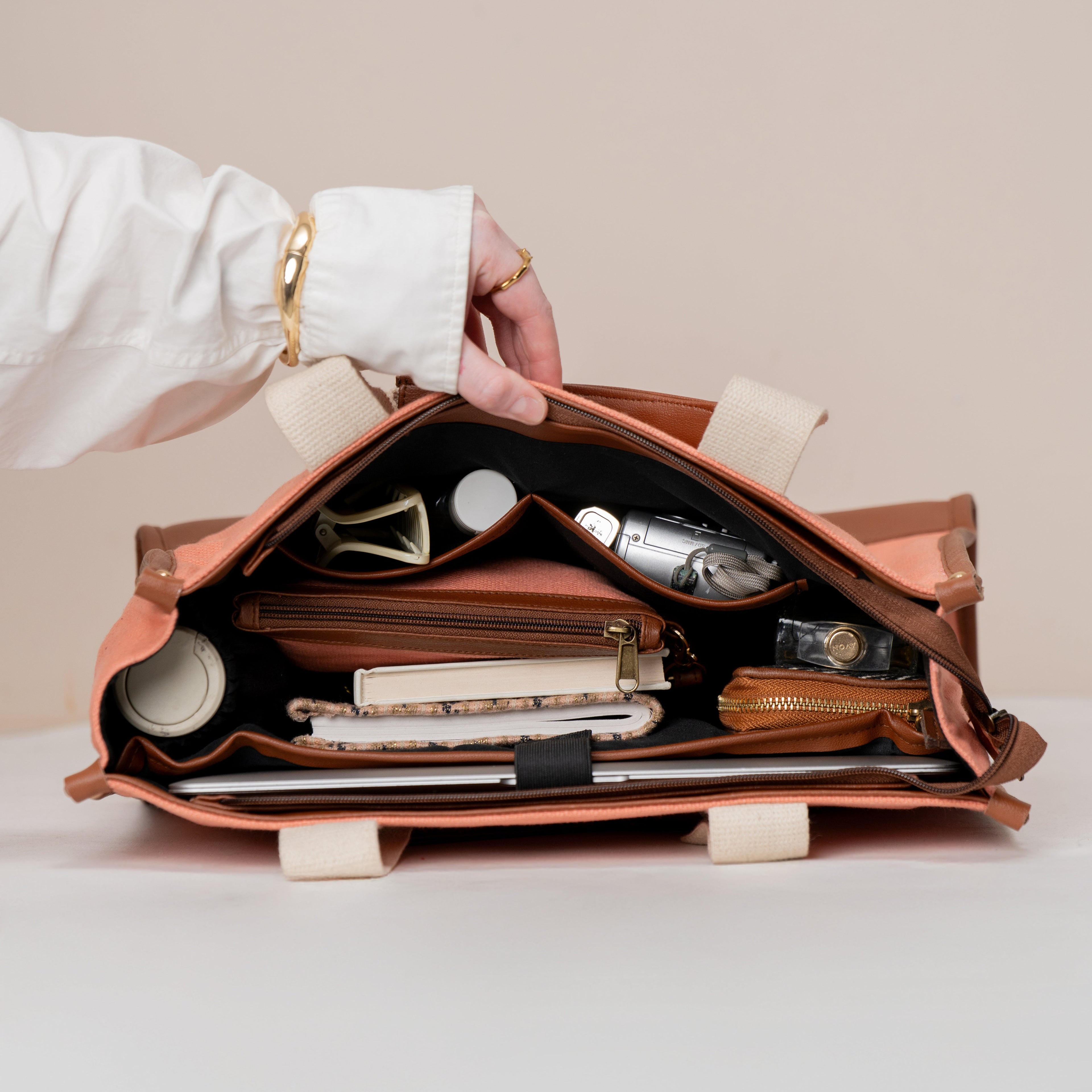 Blush Canvas Office Tote Bag