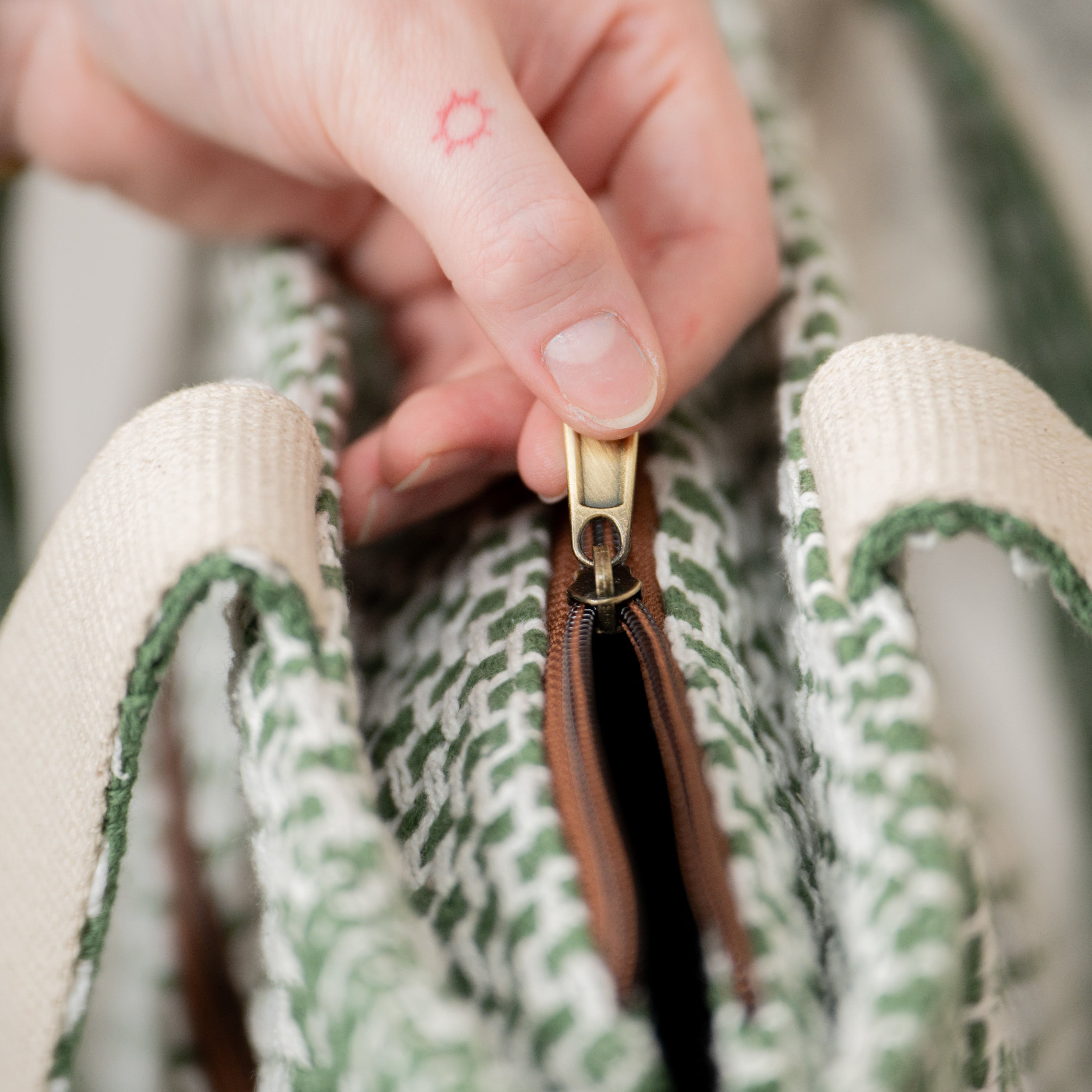 Olive Maze Utility Bag